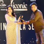 Oindrila Sen Instagram - Thanks for the honour at the Indo-Bangla Iconic Star awards 2023 🙏🏻 #iconicstaroftheyear #magic #blessed