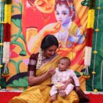 Pallavi Ramisetty Instagram - Happy to share our little "DHUVITH'S" annaprasana pics Happy 6th month bujjikanna Lots of love to you 😊🧿 Decor by @saibhavidecors #6thmonth #annaprasana #momandson #babyboy #pallaviramisettyofficial #dhuvith😘