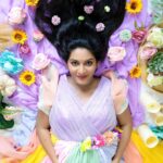Pallavi Ramisetty Instagram - Life is like a rainbow You need both the sun and the rain to make its colour appear 🌈 In love with this beautiful dress 👗@siriboutique_guntur 📷 @kidsography_by_nikhil_ronald 💄@makeup_by_poornima #rainbowdress #coloursoflife🌈 #momtobe #🧿 #maternityphotoshoot #behealthy #instagood #pallaviramisettyofficial