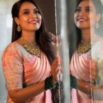 Pavithra Janani Instagram - 🪷 Mua @sowmiya_makeover Saree @dsrsarees Jewelleries @made_for_hers #event #favone❤️