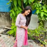 Pavithra Janani Instagram - ☺️ Prettiest n comfortable salwar set @_label.by.dheeshi_ ❤️ #thendralvanthuennaithodum