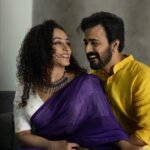 Pearle Maaney Instagram - From 100 days of love to a lifetime of Love… ❤️🧿 @srinish_aravind . Click @lightsoncreations Jewellery x Saree @saltstudio MUA @nizanmakeovers
