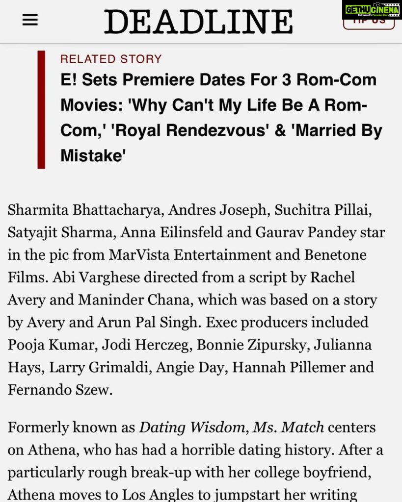 Pooja Kumar Instagram - So happy to announce this and we are in the post production stage! Woohoo! Lots and more to come! #cinema #movies #romanticcomedy #hollywood #america #india #hindi #tamil #telugu @maravista @fox @eentertainment