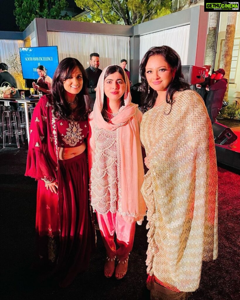 Pooja Kumar Instagram - I’m still on a high about all the awards and nominations we have received! Thanks to @malala for gracing the occasion and inspiring us all! #oscars #womensupportingwomen #womenempowerment #india #America #hindi #tamil #telugu. @adventuresofniti