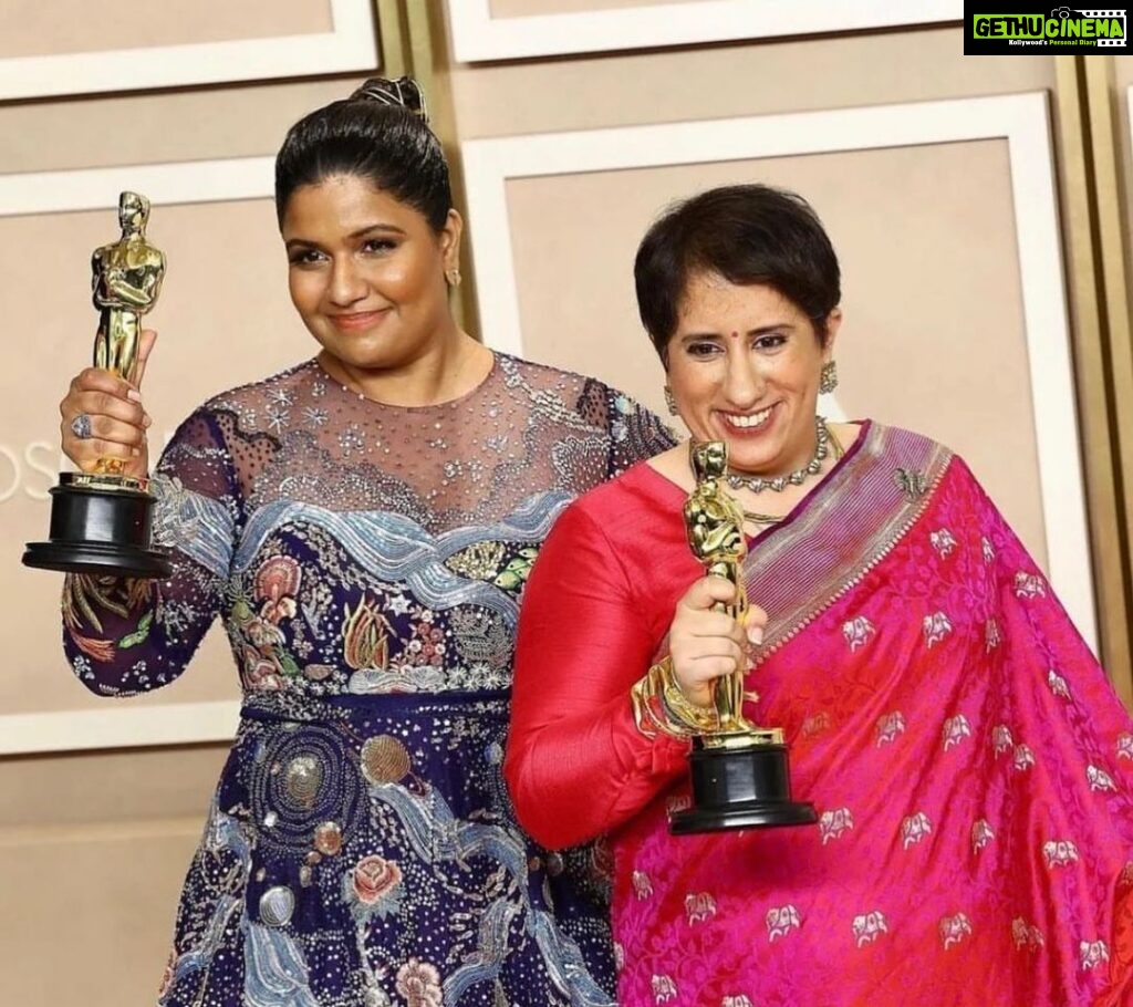 Pooja Kumar Instagram - So proud of these brown women to bring home an Oscar! @kartikigonsalves @guneetmonga you are heroes!!! #elephantwhispers #women #oscars #2023