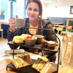 Poonam Dhillon Instagram – Have to indulge in #englishhightea . When in England . 🇬🇧 #scones & #clottedcream & #jam #sandwitches #macaroons #minicakes #tea . Have to confess could  not finish but loved the experience of indulgence 🥰❤️🇬🇧