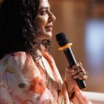 Poornima Indrajith Instagram - In conversation at the IEDC Summit 23 (Innovation and Entrepreneurship Development Centre), an initiative by Kerala Startup Mission @iedckerala @keralastartupmission Wardrobe: @pranaahbypoornimaindrajith Rajagiri School of Engineering & Technology - Autonomous