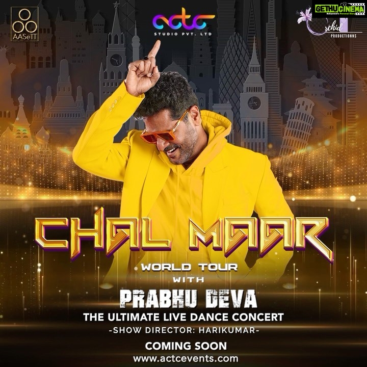Prabhu Deva Instagram - Get ready to groove to the beat of Chal Maar World Tour With Prabhu Deva 🕺⭐ - The Ultimate LIVE Dance Concert presented by ACTC Studio. Stay tuned for more updates 👉🏼 www.actcevents.com Get ready to dance your heart out! ❤️🕺🏼💃🏻 @actc_studio aasett_digital @orchid_productionns #ChalMaar #PrabhuDevaWorldTour #DanceConcert #Live