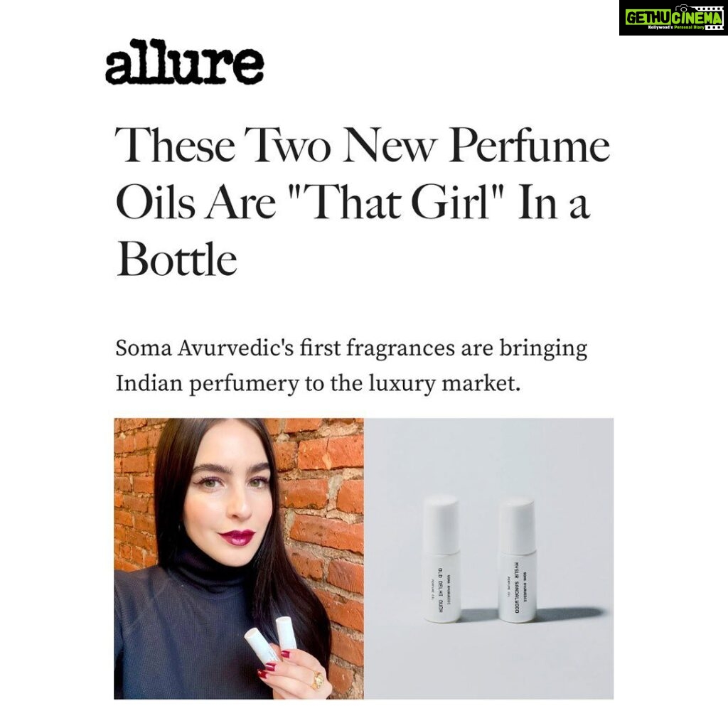 Pragathi Guruprasad Instagram - more than one *pinch me* moment in the last few months and this is certainly one of them…thank you @tayloreglynn for this extremely thoughtful piece on @somaayurvedic fragrance @allure 🌿🖤