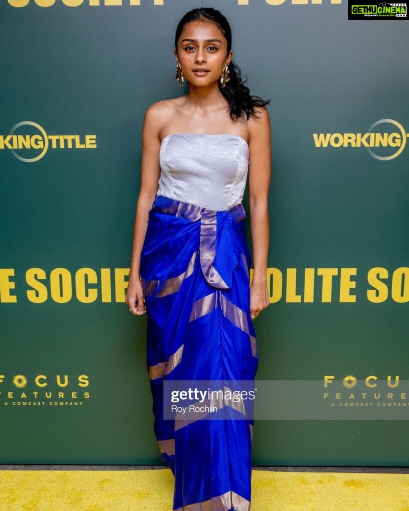 Pragathi Guruprasad Instagram - A quick min in nyc and caught the premiere of @politesociety ! Such an adventurous, roller coaster film out in theaters tomorrow - go watch!! wearing @maisontai styled by @sandeepravi89