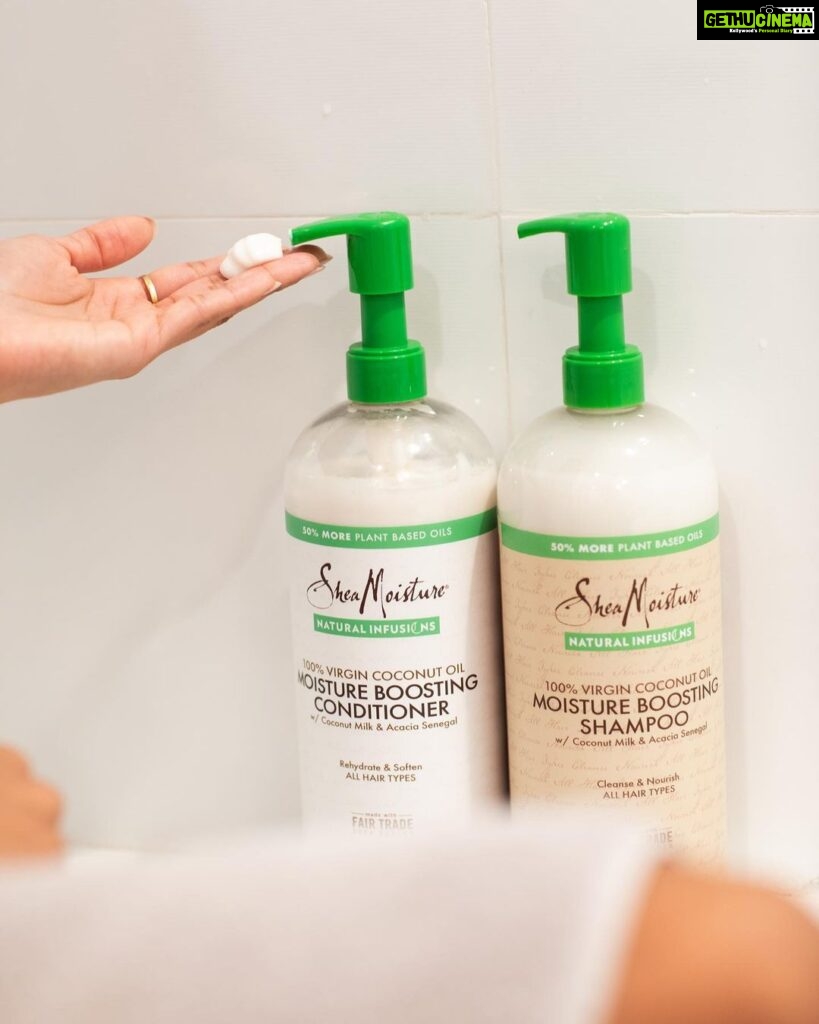 Pragathi Guruprasad Instagram - The best sulfate and paraben free shampoo and conditioner @sheamoisture Moisture Boosting Shampoo and Conditioner with 100% Virgin Coconut Oil and Plant Based Infusions is available in huge 32oz bottles at @costco. Stock up online or at your local warehouse #UnileverPartner