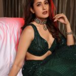 Pragya Jaiswal Instagram - Green flag all the way 😉💚 For the launch of Vega Luxe in Hyderabad: Lehanga @mishruofficial Jewellery @vegasri_goldanddiamonds @vegajewellers Stylist @neeraja.kona Asst stylist @manogna_gollapudi Makeup @makeupbymadhushreeganapathy Hair @itz_rajesh24 Photographer @pranav.foto