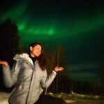 Pragya Jaiswal Instagram - Ethereal and Enchanting Nothern Lights 💚💚💚 We were fortunate to see the dance of Northern lights two nights consecutively n it was the most beautiful experience ever.. Grateful, thankful, blessed !! Ticked this off the bucket list 💚 #NothernLights #AuroraBorealis #Finland #Rovaneimi @finncredibleexperiences Lapland,North Pole