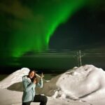 Pragya Jaiswal Instagram - Ethereal and Enchanting Nothern Lights 💚💚💚 We were fortunate to see the dance of Northern lights two nights consecutively n it was the most beautiful experience ever.. Grateful, thankful, blessed !! Ticked this off the bucket list 💚 #NothernLights #AuroraBorealis #Finland #Rovaneimi @finncredibleexperiences Lapland,North Pole