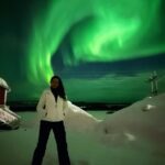 Pragya Jaiswal Instagram - Ethereal and Enchanting Nothern Lights 💚💚💚 We were fortunate to see the dance of Northern lights two nights consecutively n it was the most beautiful experience ever.. Grateful, thankful, blessed !! Ticked this off the bucket list 💚 #NothernLights #AuroraBorealis #Finland #Rovaneimi @finncredibleexperiences Lapland,North Pole