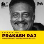 Prakash Raj Instagram – Come let’s talk .. listen.. n share ideas..let’s celebrate conversations .. today evening 5.pm at #mbifl2023
