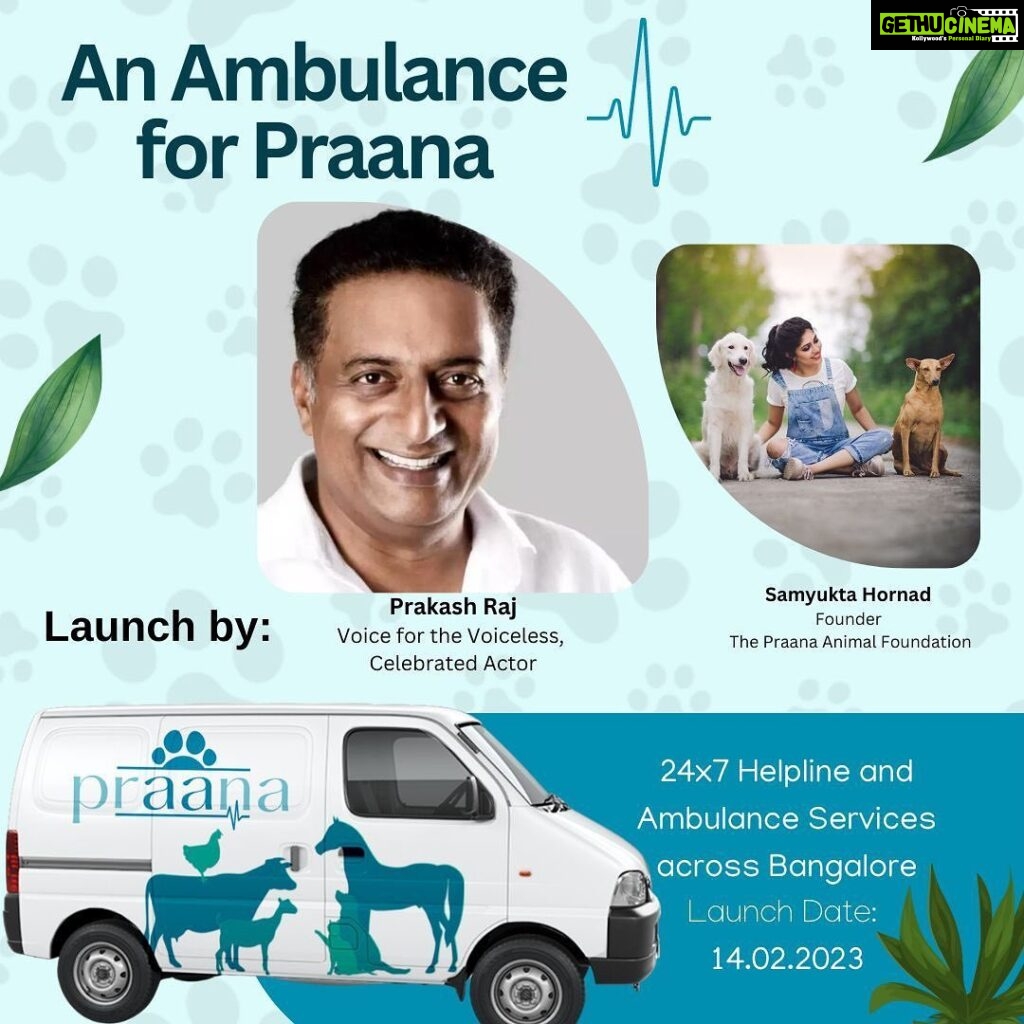 Prakash Raj Instagram - Extremely Honoured and happy to be a part of this wonderful initiative by dear @samyuktahornad and team @praanafnd .. let’s spread .. love .. compassion and joy ..Happy #valentines everyone #justasking