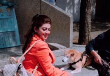 Pranitha Subhash Instagram - Out and about Tokyo city ❤️ Pic1 : Shiba Inu 🐶 Pic2: metro hopping