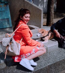 Pranitha Subhash Instagram - Out and about Tokyo city ❤️ Pic1 : Shiba Inu 🐶 Pic2: metro hopping