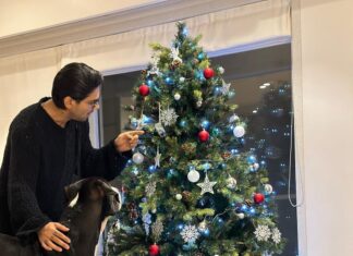 Prateik Babbar Instagram - december 13th 2022 on my mother’s 36th death anniversary ❤️♾️ happy holidays from chico & prat 🎄❤️ Chico's Home