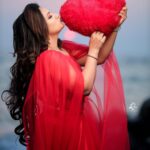 Pratheeksha G Pradeep Instagram - Love and love only..❤️❤️ Pic @_lalu_photography_ Dress @nova_fashion_boutique_by_brind Makeup @greenlife_divyarun Kovalam Beach