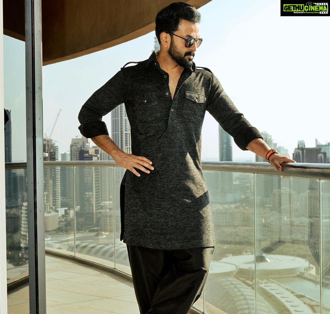 Prithviraj Sukumaran Instagram - #KAAPA Dubai promotions! Styled by @m2mdubai @pharsfilm @gentursecurity @nayeemmoosa