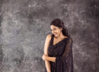 Priya Bhavani Shankar Instagram - Back to black ♠️ PC : @arunprasath_photography Stylist: @niru05_raghupathy Saree: @nitikagujralofficial Earings: @houseofshikha Make up: @makeupmaliksam Hair: @koduruamarnath