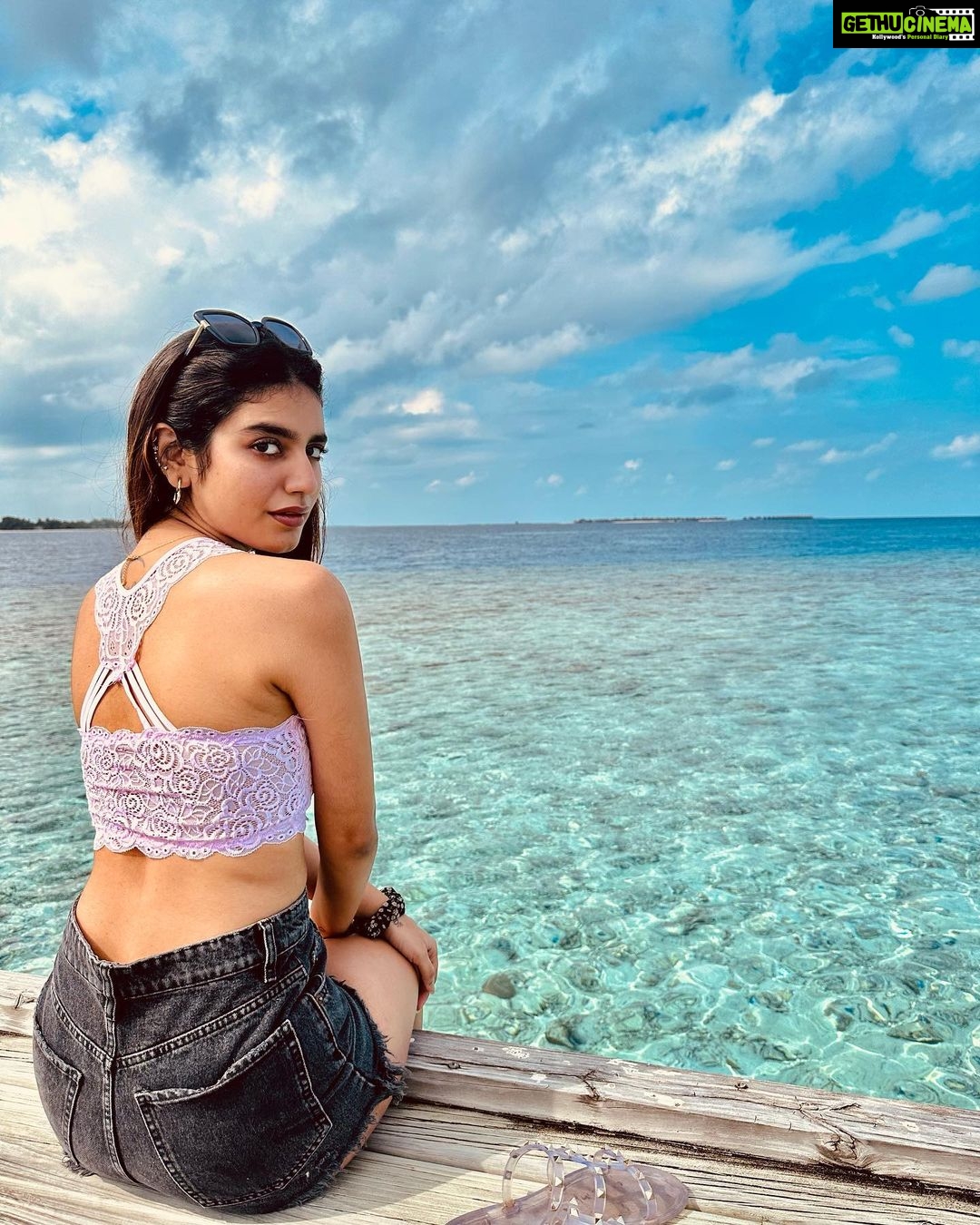 Priya Varrier - 610K Likes - So this is what “Heaven on Earth” looks like!🌊
It’s been such a lovely experience here @dhigalimaldives and special thanks to the amazing team @pickyourtrail for curating the whole trip for me.💙
The water baby in me would be eternally grateful!🐬