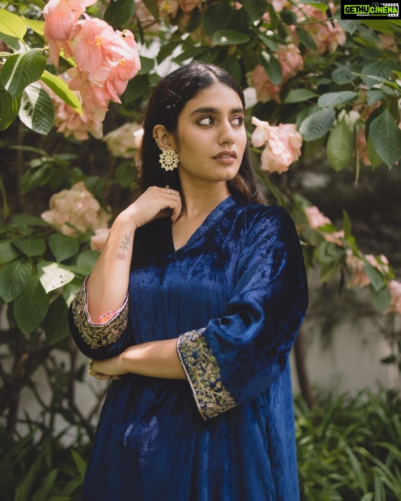 Priya Varrier Instagram - “നീല മാലാഖ”💙 Photographer: @premsampaul Styling: @styledbysmiji Outfit: @real_weaverstory PR: @sonyashaikh