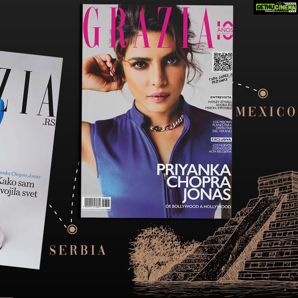 Priyanka Chopra Instagram - 12 covers around the world 🌎 Thanks Grazia. This was a fun one! 🫶🏽 @graziauk @graziamexico @grazia.my @grazia_it @graziaserbia @grazia.sg @graziaindia @grazia_magazine_bg @grazia_magazin @grazia_es