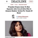 Priyanka Chopra Instagram - On to the next 🎬🎥 @idriselba @johncena @naishuller @amazonstudios Let’s gooo!!