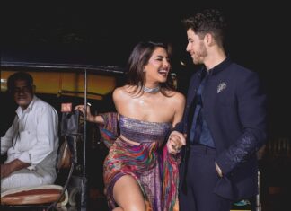 Priyanka Chopra Instagram - Date night and a 🛺….. with my forever guy @nickjonas Thank you @stylebyami as always for your amazing collaboration. I knew I wanted to wear an upcycled vintage look with a modern twist! So my outfit was an amalgamation of the east and the west! Like me! Thank you @amitaggarwalofficial for coming through and creating this handcrafted beauty with a story that is so apt for an evening celebrating Indian art and Fashion. This beautiful outfit was created using a 65 year old vintage Banarasi patola (Brocade)saree with silver threads and a gold electroplating on khadi silk. It is paired with a sequins sheet holographic bustier to reflect the nine colours of ikat weave that the brocade is set in. Thank you for your genius Amit and your gifted team. Congratulations #NitaAmbani and @_iiishmagish for creating an incredible exhibition of the history Indian fashion at the @nmacc.india! So proud of this exquisite space and the potential it has to promote Indian Art and design ❤️ Ps- Also for all wondering auto uncle took the cake! Was lovely and gracious! Thank you auto uncle! Mumbai, Maharashtra