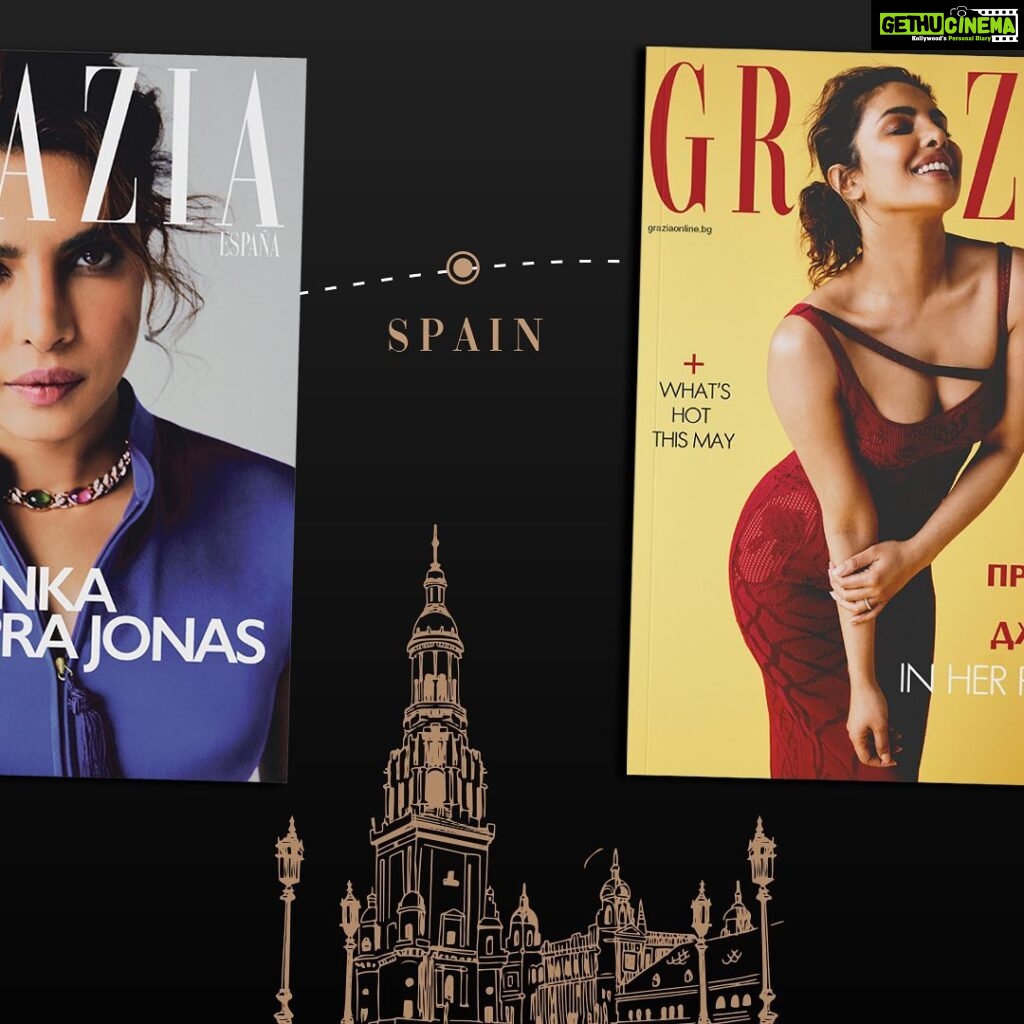 Priyanka Chopra Instagram - 12 covers around the world 🌎 Thanks Grazia. This was a fun one! 🫶🏽 @graziauk @graziamexico @grazia.my @grazia_it @graziaserbia @grazia.sg @graziaindia @grazia_magazine_bg @grazia_magazin @grazia_es