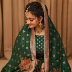 Priyanka Nair Instagram - 📸 @abinprasad_cherthala Costume - @poonolilsilks Makeup and hairstyle - @mukeshmuralimakeover #lahanga #priyankanair #green #instagram