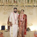 Priyanka Nair Instagram - Priyada and Ajesh ♥️ @priyada_nair Makeup and hairstyle - @_sumathefacechanger_ ♥️♥️♥️ @happy_weddings_events @crystalconvention