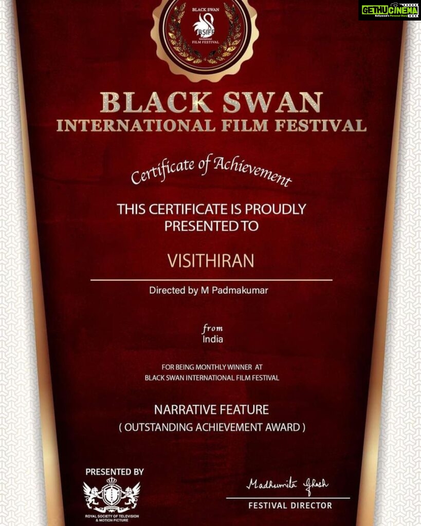 R. K. Suresh Instagram - கொல்கத்தா மாநகரில் நடைபெற்ற ‘ப்ளாக் ஸ்வான் சர்வதேச திரைப்பட விழாவில்’ நம் விசித்திரன் திரைப்படம் ‘சிறந்த திரைப்படம்’ மற்றும் ‘சிறந்த நடிகர்’ என இரண்டு விருதுகளைப் பெற்றுள்ளது. #bestactor #bestmovie Thanks to BLACK SWAN international Flim festival 2022 awards 🙏 @onlynikil @primevideoin