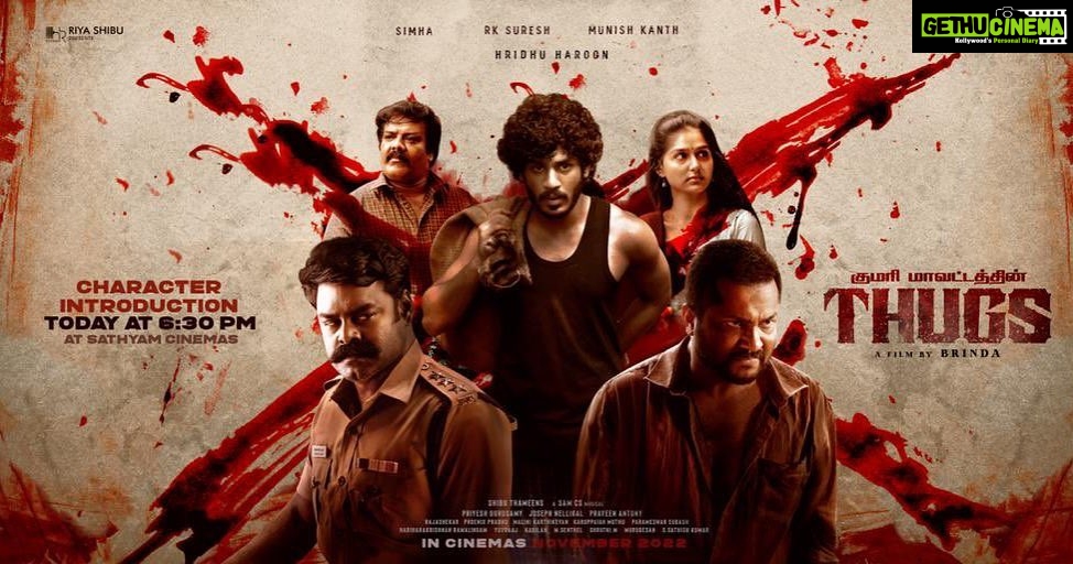 R. K. Suresh Instagram - First look of #Thugs - A raw and violent saga of bloodshed and brutality #KumariMavattathinThugs Character introduction teaser at 6:30pm @brindha_gopalakrishnan_ @hridhuharoon @actorsimha #Munishkanth #HRPictures @riyashibu_ @shibuthameens @SamCSmusic @priyesh_3190