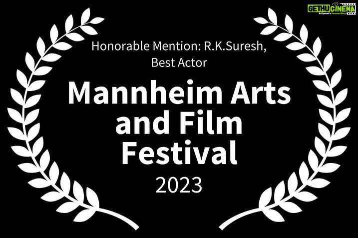R. K. Suresh Instagram - #Visithiran film won the 'Best Actor - Honorable Mention award at the 'Mannheim Art and Film Festival held at the beautiful Grand Heritage House in the city of Mannheim. It is worth mentioning that this is the second award won by Vichithran in Germany. @onlynikil