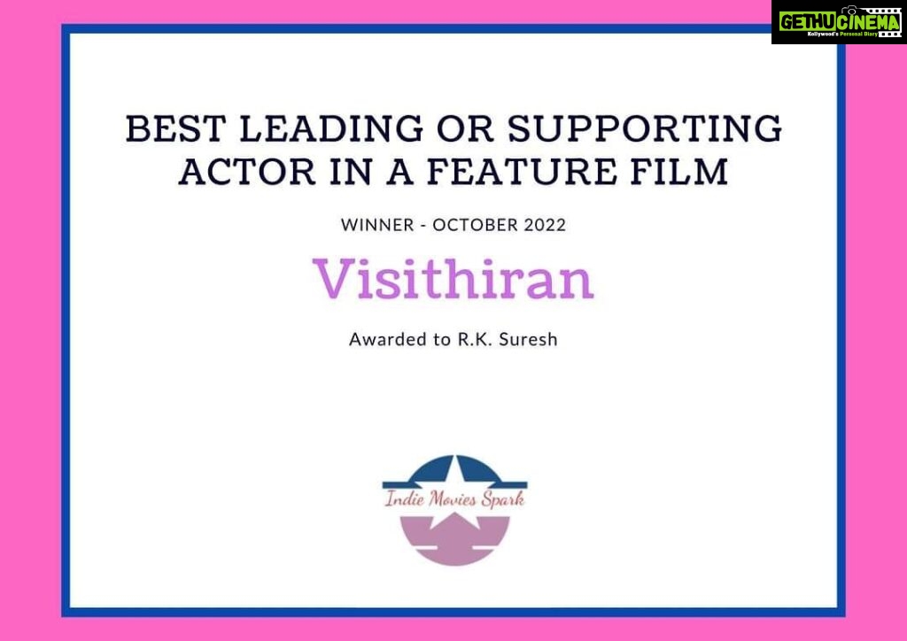 R. K. Suresh Instagram - Utrecht is the fourth largest city in the Netherlands. #visithiran won the Best Actor Award 🥇 at the Indie Movie Spark International Film Awards held in Utrecht. @primevideoin