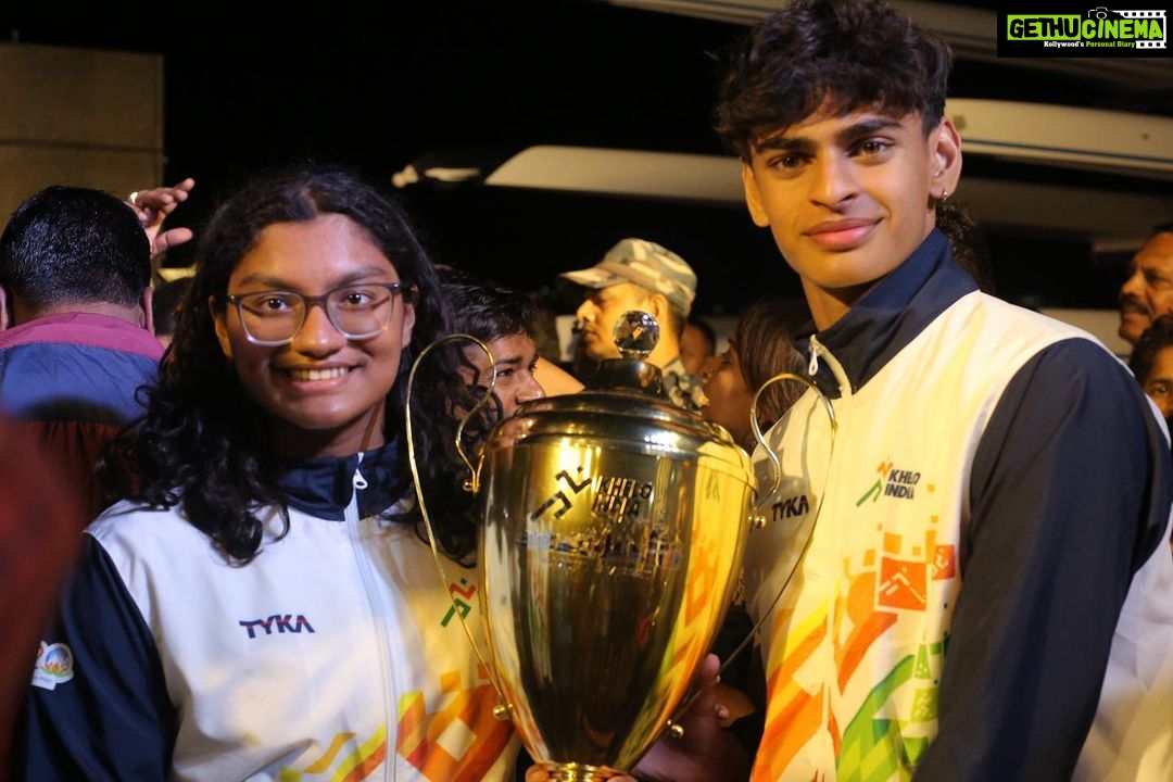 R. Madhavan - 533.9K Likes - CONGRATULATIONS team Maharashtra for the 2 trophy’s ..
1 for boys team Maharashtra in swimming & 2nd THE OVERALL Championship Trophy for Maharashtra in entire khelo games. Blown by and VERY grateful and humbled by the performances and achievements of @fernandes_apeksha ( 6 golds, 1 silver, PB and records) and @vedaantmadhavan (5golds and 2 silver). Thank you @ansadxb and Pradeep sir for the unwavering efforts and Govt of Madhya Pradesh @chouhanshivrajsingh Ji and @official.anuragthakur Ji . So happy and Proud.