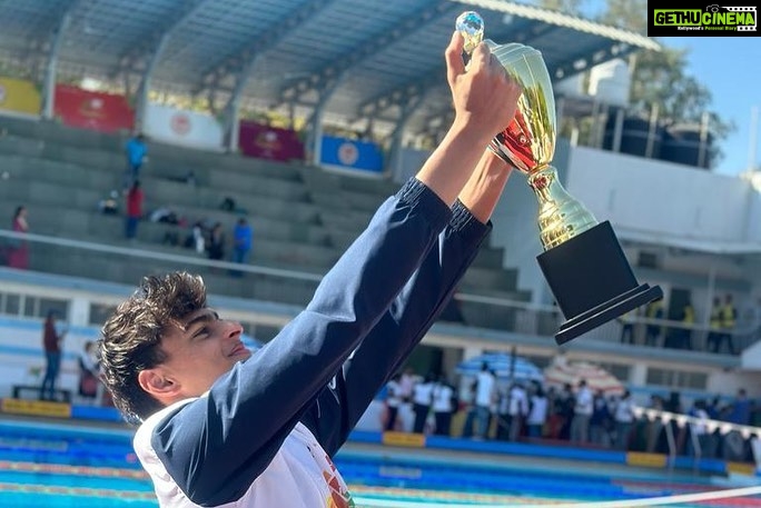 R. Madhavan Instagram - CONGRATULATIONS team Maharashtra for the 2 trophy’s .. 1 for boys team Maharashtra in swimming & 2nd THE OVERALL Championship Trophy for Maharashtra in entire khelo games. Blown by and VERY grateful and humbled by the performances and achievements of @fernandes_apeksha ( 6 golds, 1 silver, PB and records) and @vedaantmadhavan (5golds and 2 silver). Thank you @ansadxb and Pradeep sir for the unwavering efforts and Govt of Madhya Pradesh @chouhanshivrajsingh Ji and @official.anuragthakur Ji . So happy and Proud.