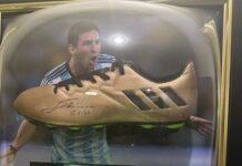 R. Sarathkumar Instagram - My proud possession is a limited edition Messi boots personally signed by Messi the legend,congratulations, team argentina .Congratulations, Messi #argentina @leomessi . . . . . . #fifaworldcup2022 #fifa #fifaworldcup #fifa2022 #messi #france #argentinavsfrance #worldcupqatar2022 #worldcup #worldcup2022