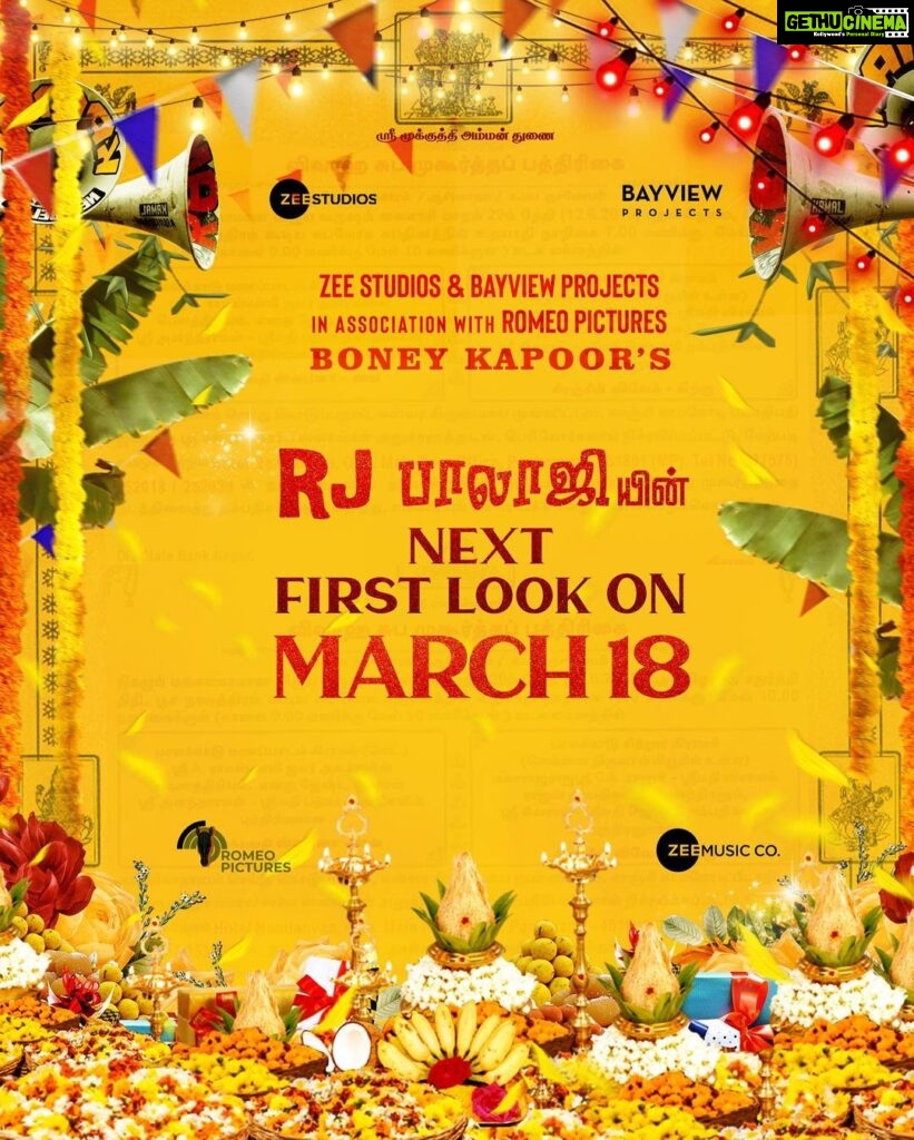 RJ Balaji Instagram - After #MookuthiAmman our team’s next title and first look on March 18th .! ❤️ @boney.kapoor @mynameisraahul @zeestudiosofficial @donechannel1