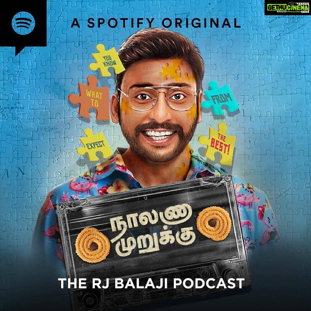 RJ Balaji Instagram - பழைய பன்னீர்செல்வம் mode ! 😃😎🙈 தங்கப்பதக்கம்🥇 New episode of #TheRJBalajiPodcast நாலணா முறுக்கு is out on @spotifyindia ❤️