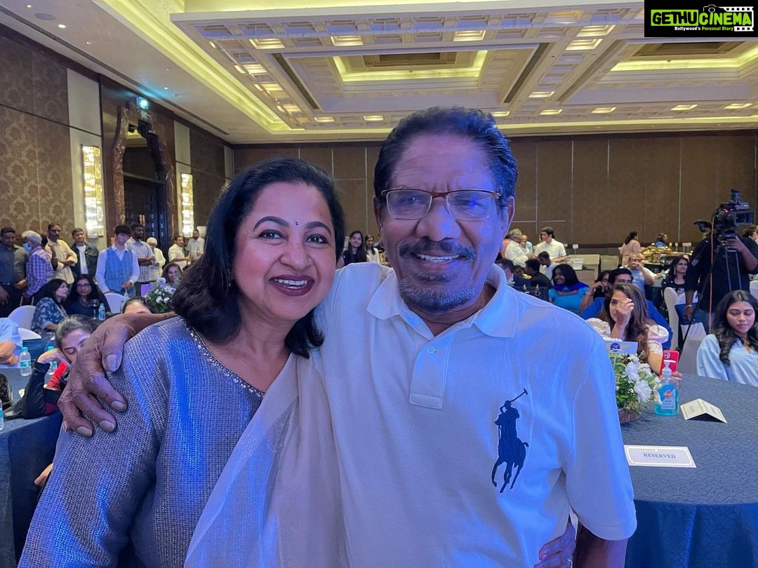 Raadhika Sarathkumar Instagram - My iniya #tamil director with his Panchali, always a special place in my heart #bharathiraja , his blessings and wishes always works for me. My #director my #guru #tamilfilm #genius ❤️❤️❤️