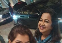 Raadhika Sarathkumar Instagram - Girls just wanna have fun.. Jumping on the trend..but our version of it..hehe.. #dubai Part 1 Thank you @gtholidays.in as usual a hassle free..well planned trip..absolutely a pleasure traveling with you guys.. @anantaradowntowndubai thank you for hosting us.. #travel #travelreels #travelgram #dubai #girlstrip #holiday #crazy #funnyreels #trending #trendingreels #vacation #dubaidiaries #i❤️dubai Dubai