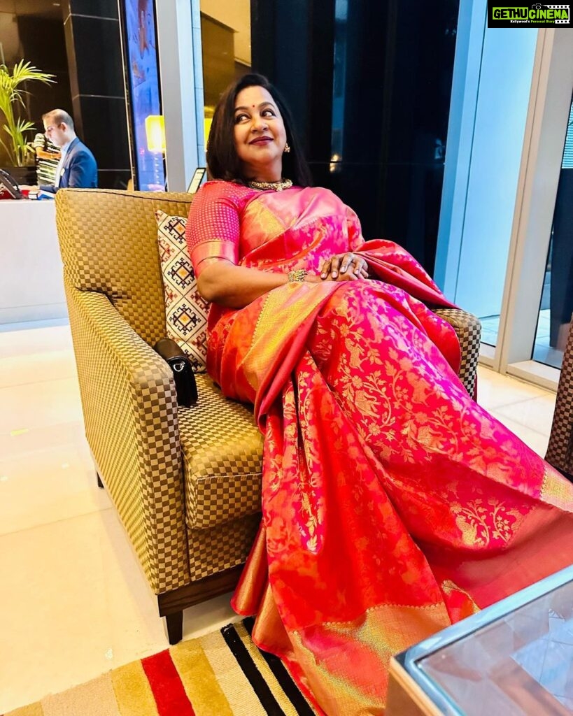 Raadhika Sarathkumar Instagram - Water reflects the face, life reflects the heart 💗💗💗💗💗Ready and set to go #womens meet in Dubai.