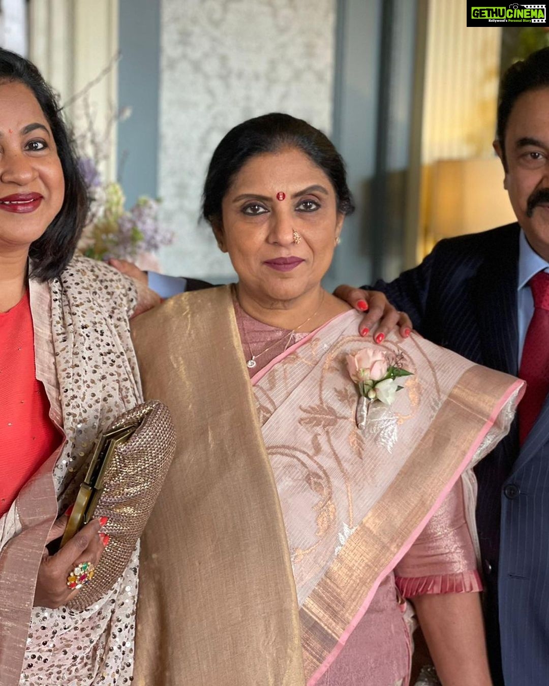 Raadhika Sarathkumar Instagram - A Happy day to celebrate my longest and dearest friend @sripriyarajkumar @rajkumarsethupathy daughter Sneha’s and Anmols .wedding . A beautiful ceremony, so personal and loving in a beautiful stately home, with a smashing evening ❤️❤️❤️God bless them😍😍😍❤️❤️❤️