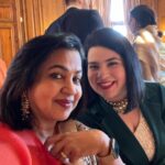 Raadhika Sarathkumar Instagram - A Happy day to celebrate my longest and dearest friend @sripriyarajkumar @rajkumarsethupathy daughter Sneha’s and Anmols .wedding . A beautiful ceremony, so personal and loving in a beautiful stately home, with a smashing evening ❤️❤️❤️God bless them😍😍😍❤️❤️❤️