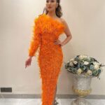 Raai Laxmi Instagram - 🧡Soul Over Beauty🧡 All about #StardustNight #Redcarpet #stardustawards2023 #beautyandbrillianceinindiancinema Outfit: @chiselbymr Earrings: @miranabymegha Styled by: @trishadjani